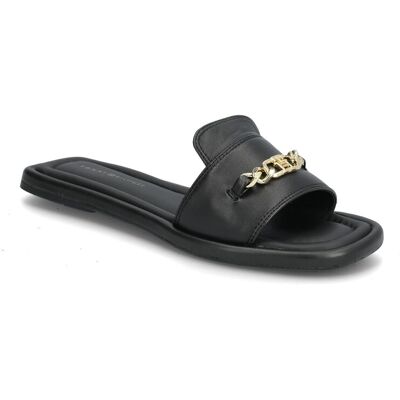 Tommy Hilfiger Leather Horsebit Mule 38 BLACK 38 Tommy Hilfiger Leather Horsebit Mule 38 BLACK 38