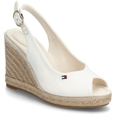 Tommy Hilfiger Flag High Wedge Espad Slingback 41 ECRU 41 Tommy Hilfiger Flag High Wedge Espad Slingback 41 ECRU 41
