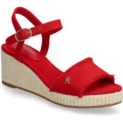 Tommy Hilfiger Mid Woven Wedge Espad Fringe 39 PRIMARY RED 39 Tommy Hilfiger Mid Woven Wedge Espad Fringe 39 PRIMARY RED 39