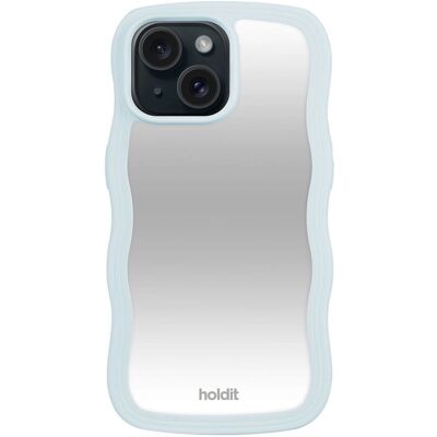 Holdit iPhone 15/14/13/16e Mineral Blue Wavy Case - Mobilskal Holdit iPhone 15/14/13/16e Mineral Blue Wavy Case - Mobilskal