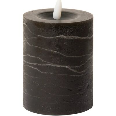 C'est Bon Rustic Finish Led Pillar Candle H10CM CHARCOAL H10CM C'est Bon Rustic Finish Led Pillar Candle H10CM CHARCOAL H10CM