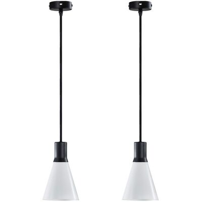 Dyberg Larsen Gent Pendelsæt 2 Stk. Mat Sort/ Opal H22CM WHITE H22CM Dyberg Larsen Gent Pendelsæt 2 Stk. Mat Sort/ Opal H22CM WHITE H22CM