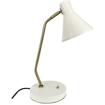 Dyberg Larsen Sleep Bordlampe Kithvid H43.3CM SHINY WHITE/ANTIQUE BRASS H43.3CM Dyberg Larsen Sleep Bordlampe Kithvid H43.3CM SHINY WHITE/ANTIQUE BRASS H43.3CM