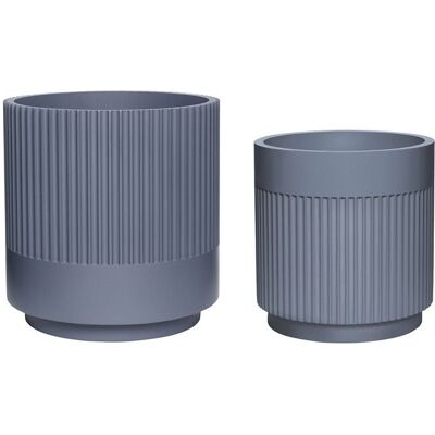Hübsch Ripple Pots ONE SIZE GREY ONE SIZE Hübsch Ripple Pots ONE SIZE GREY ONE SIZE
