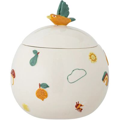 Bloomingville Agnes Jar W/Lid 590 ML WHITE 590 ML Bloomingville Agnes Jar W/Lid 590 ML WHITE 590 ML