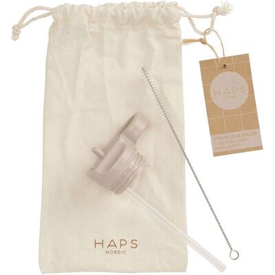 Haps Nordic Straw Lid 400 Ml. 400 ml OYSTER GREY 400 ml Haps Nordic Straw Lid 400 Ml. 400 ml OYSTER GREY 400 ml