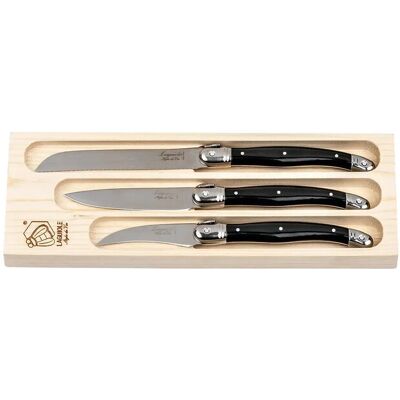 Laguiole Style de Vie Køkkenknive 1012 3-Delt Sæt Laguiole 26.2X9.5X1.9CM BLACK 26.2X9.5X1.9CM Laguiole Style de Vie Køkkenknive 1012 3-Delt Sæt Laguiole 26.2X9.5X1.9CM BLACK 26.2X9.5X1.9CM