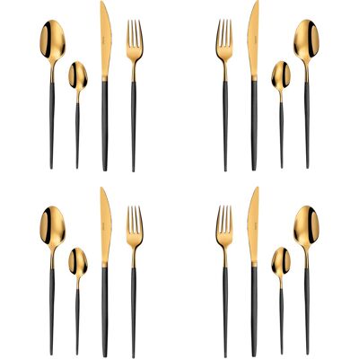 Amefa Soprano Cutlery Set 16-Pcs ONE SIZE BLACK/CHAMPAGNE ONE SIZE Amefa Soprano Cutlery Set 16-Pcs ONE SIZE BLACK/CHAMPAGNE ONE SIZE