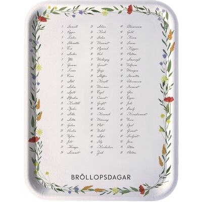 Kunskapstavlan® Bricka Bröllopsdagar 33X43CM MULTICOLOR 33X43CM Kunskapstavlan® Bricka Bröllopsdagar 33X43CM MULTICOLOR 33X43CM