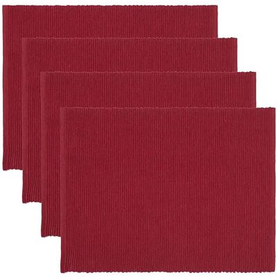 LINUM Uni Place Mat Rib 4-Pack ONE SIZE RED ONE SIZE LINUM Uni Place Mat Rib 4-Pack ONE SIZE RED ONE SIZE