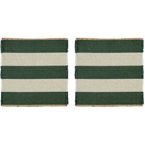 Noble House Place Mat Jute Stripe 2-P 38X38CM x 38 GREEN 38X38CM x 38 Noble House Place Mat Jute Stripe 2-P 38X38CM x 38 GREEN 38X38CM x 38