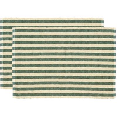 Södahl Dækkeserviet 33X48 2-Pk Statement Stripe Green 33X48CM x 48 GREEN 33X48CM x 48 Södahl Dækkeserviet 33X48 2-Pk Statement Stripe Green 33X48CM x 48 GREEN 33X48CM x 48