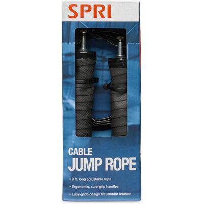 Spri Cable Jump Rope ONE SIZE BLACK ONE SIZE Spri Cable Jump Rope ONE SIZE BLACK ONE SIZE
