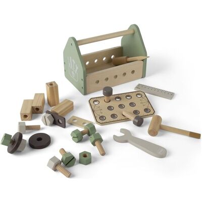 Dantoy Tool Box Wood In Gift Box 26 Parts 21X13X15CM MIXED COLOURS 21X13X15CM Dantoy Tool Box Wood In Gift Box 26 Parts 21X13X15CM MIXED COLOURS 21X13X15CM