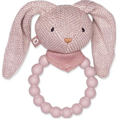 Smallstuff Rattle, Silicone Ring W. Knitted Bunny, Soft Powder ONE SIZE 10 cm PINK ONE SIZE 10 cm Smallstuff Rattle, Silicone Ring W. Knitted Bunny, Soft Powder ONE SIZE 10 cm PINK ONE SIZE 10 cm