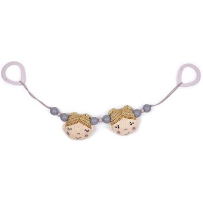 Smallstuff Stroller Chain, Knittet, Soft Rose Ballerina 53X10X5 SOFT ROSE 53X10X5 Smallstuff Stroller Chain, Knittet, Soft Rose Ballerina 53X10X5 SOFT ROSE 53X10X5