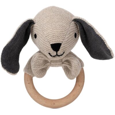 Teddykompaniet Teddy Baby, Organic Rattle Dog, Knitted 16 cm BEIGE 16 cm Teddykompaniet Teddy Baby, Organic Rattle Dog, Knitted 16 cm BEIGE 16 cm