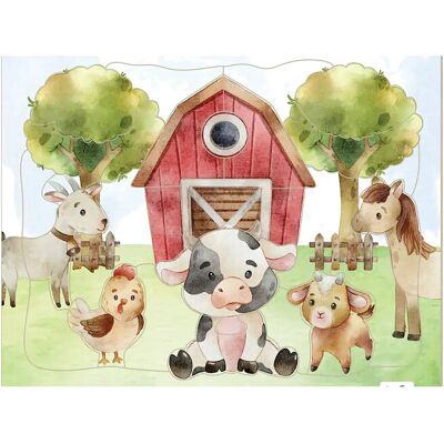 Barbo Toys Frame Cardboard Puzzle - Farm ONE SIZE MULTIPLE COLOR ONE SIZE Barbo Toys Frame Cardboard Puzzle - Farm ONE SIZE MULTIPLE COLOR ONE SIZE