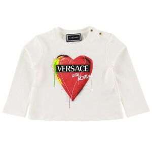Versace Tröja - Vit M. Hjärta - 2 År (92) - Versace Tröja 92
