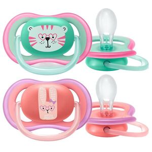 Avent Nappar - 2-Pack - Ultra Air - Rosa/grön M. Tryck - One Size - Philips Avent Nappar One Size
