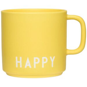 Design Letters Mugg M. Handtag - Favorit - Happy - Gul - One Size - Design Letters Mugg One Size