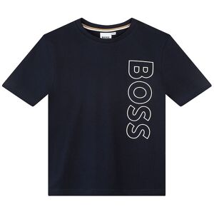 Boss T-Shirt - Marinblå M. Vit - 6 År (116) - Boss T-Shirt 116
