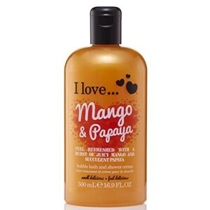 I LOVE Originals Mango & Papaya Bath & Shower Crème, Filled With Natural Fruit Extracts & Vitamin B5, Nourishing & Refreshing Formula to Leave Skin Feeling Silky & Soft, Vegan-Friendly 500ml