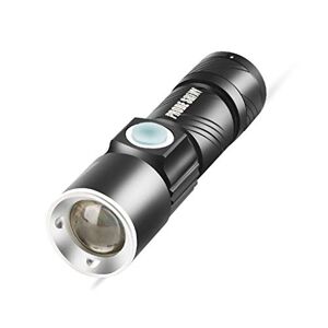 Wangze99 Ficklampa laddningsbar multifunktion mini zoom utomhus hem långdistans superljus (färg: svart)