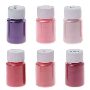 YUYAN 6 färger kosmetisk kvalitet hartspulver naturlig glimmer mineral pärlemorskimrande pigment tvål makeup färgämne färg smyckestillverkning, M, Harts