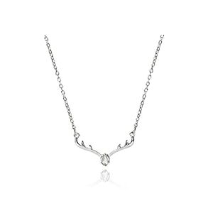 1988 zxb-shop Utsökta halsband i sterling silver för kvinnor lätt lyxigt nyckelbenshänge halsband kreativt horn design smycken halsband,