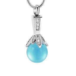 MYPOWER inlägg opal livets blomma kremering smycken för aska av älskade rostfritt stål minnessak urna halsband kvinnor män