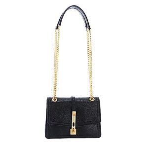 GUESS MA877778-BLA förgylld glamour mini konvertibel flik crossbody väska för kvinnor, svart, Svart, Western