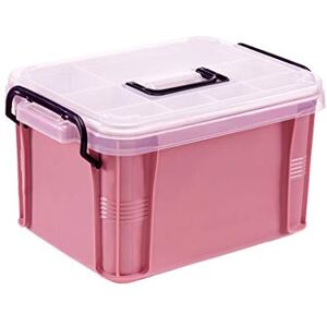 VELLOW Förvaringslåda Liten Bärbar medicinlåda med stor kapacitet Hemmedicinsk akutlåda Första hjälpenlåda Förvaringslåda /35 (Color : Pink, Size : L)