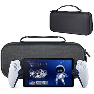 QINOUK Fodral för Sony PlayStation Portal, [Stötskyddad] Hårt Skyddsfodral Case Förvaringsväska, Handhållen Fodral för med Sony PlayStation Portal-Svart