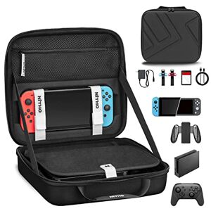 Nintendo NiTHO SWITCH / SWITCH LITE ARMOUR CASE ALL IN ONE, Carry Case Compatible with Nintendo Switch / Lite Console & Accessories Black Protective Hard Portable Travel Case Shell Pouch