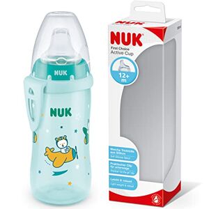 NUK Active Cup småbarnsmugg   Från 12 månader   300 ml   Läckagesäker, mjuk drickpip   Hållare och skyddande lock   BPA-fri   Blå