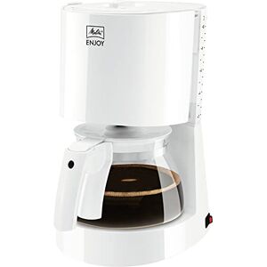 Melitta Enjoy – filterkaffebryggare – med glaskanna – droppstopp – 10 koppar – vit (1017-01)