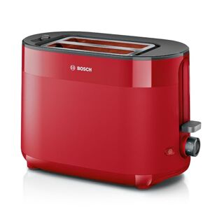 Bosch Kompakt brödrost MyMoment TAT2M124, integrerad brödfäste, med upptiningsfunktion, med automatisk avstängning, lyftfunktion, brödcentrering, perfekt för 2 skivor, 800 watt, röd matt