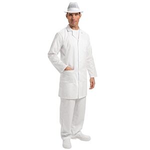 Whites Chefs Clothing Unisex vit klänning av polyester bomull, Storlek: XL, (46-48)