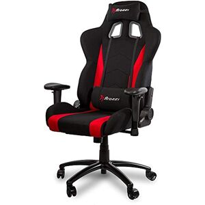 Arozzi Inizio Mesh Fabric Ergonomic Computer Gaming/Office Chair with High Backrest, Recliner, Swivel, Tilt, Rocker, Adjustable Height and Adjustable Lumbar and Neck Support Pillows Red Accents