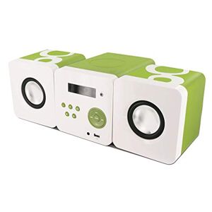 Metronic 477180 Gulli mikrofonkedja/CD-spelare/12 W/radio för barn med USB-port – grön och vit