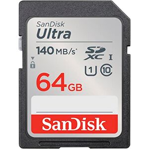 SanDisk 64 GB Ultra SDXC-kort upp till 140 MB/s med A1-appprestanda UHS-I klass 10 U1