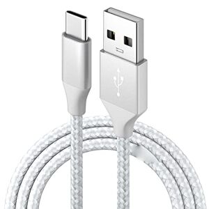EE1-6Ft-White USB C-kabel, 6,6 fot USB C till USB till Android Mobile Fast Charge Line kompatibel med MOTO G touch PEN/Game/Power, Shaver, till 5G ACE, Samsung Galaxy