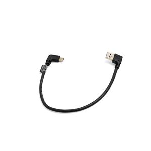 USB-C Kabel_30cm System-S USB-C-kabel 30 cm USB 3.1 typ C kontakt 90 grader vinklad till USB A 3.0 90 graders höger vinkelkontakt