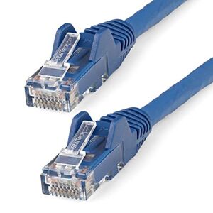 StarTech.com 15 m CAT6 Ethernet-kabel – LSZH (Low Smoke Zero Halogen) – 10 Gigabit 650 MHz 100 W PoE RJ45 UTP Nätverkspappsladd utan belastningslindring – blå, CAT 6, ETL verifierad (N6LPATCH15MBL)