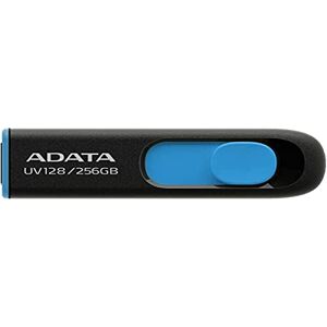 ADATA 256 GB USB 3.0 minnespenna, UV128, infällbar, capless, svart och blå