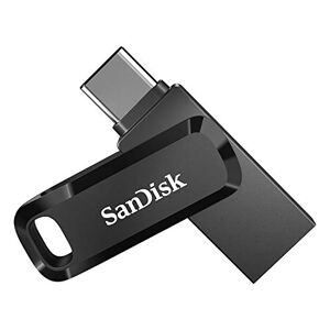 SanDisk 64GB Ultra Dual Drive Go USB Type-C Flash Drive with reversible USB Type-C and USB Type-A connectors, for smartphones, tablets, Macs and computers, Black