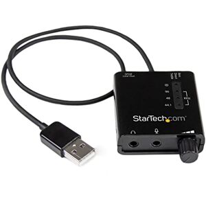 StarTech.com USB-ljudadapter – externt USB-ljudkort med SPDIF digitalt ljud med 2 x 3,5 mm uttag – USB till ljudomvandlare – svart