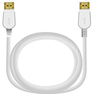 ekon HDMI-kabel, hane, 3 meter, 4K Ultra HD och 3D-upplösningar, gyllene kontakter, anti-böj, för TV, projektorer, bärbara datorer, MacBook, PlayStation, Nintendo Switch, vit