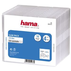 Hama Slim 4 CD-juvelfodral, förpackning med 10 – transparent
